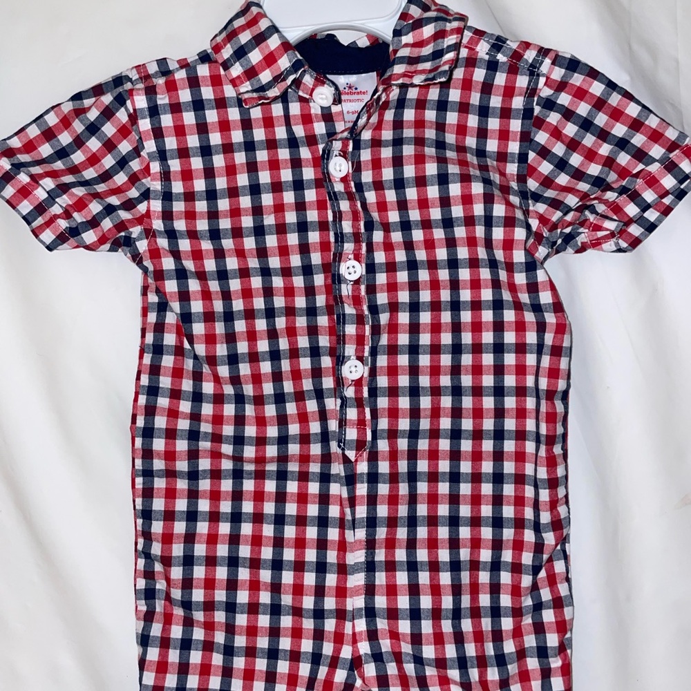 NWOT OshKosh B'gosh Red and Navy Plaid Button Down Shirt